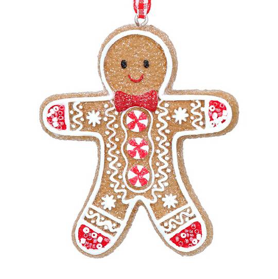 Resin Gingham Cookie Man, Peppermint Buttons 8cm *ETA Nov